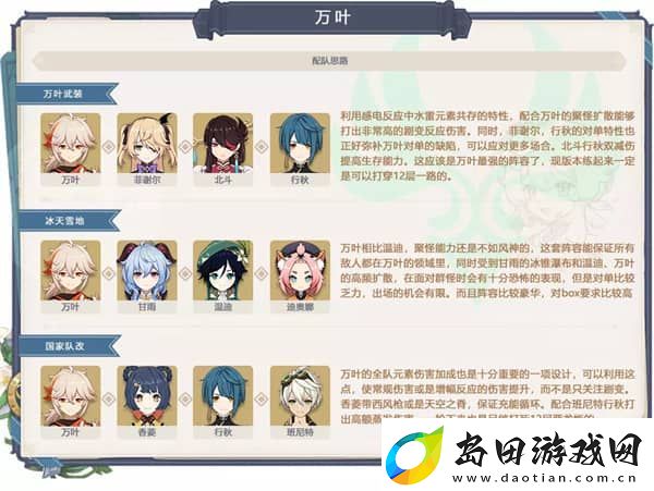 原神枫原万叶阵容搭配思路分析-枫原万叶最强阵容搭配推荐