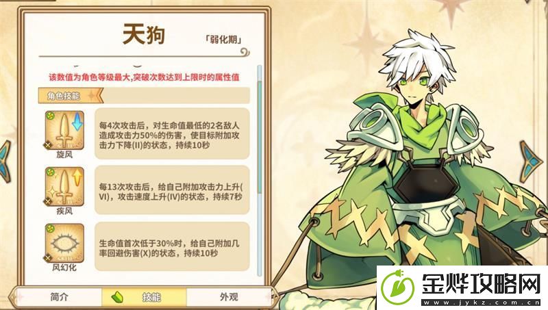 光芒妖恋奇谭天狗好用吗-天狗属性技能实用性分析