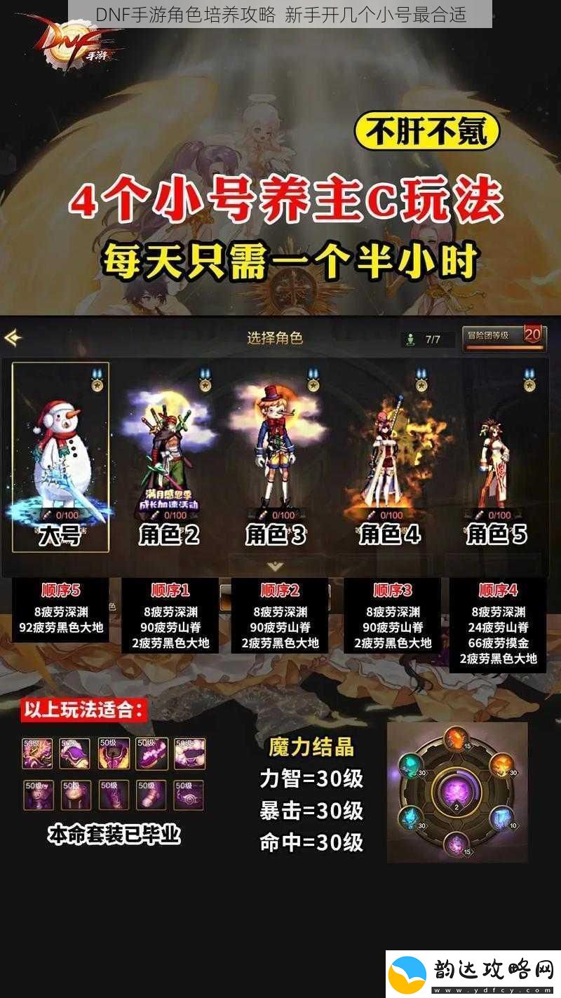 DNF手游角色培养攻略新手开几个小号最合适