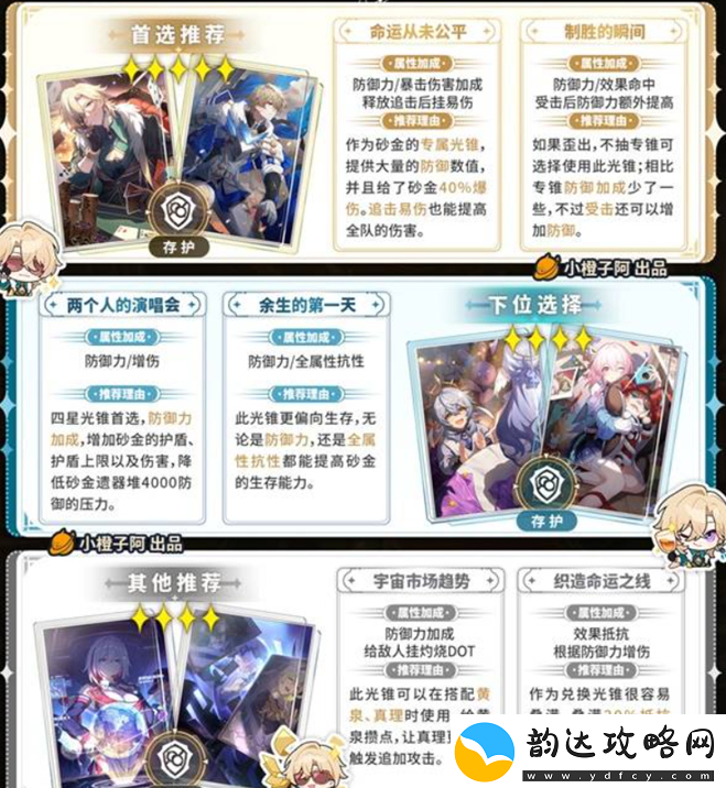 崩坏星穹铁道砂金光锥怎么搭配