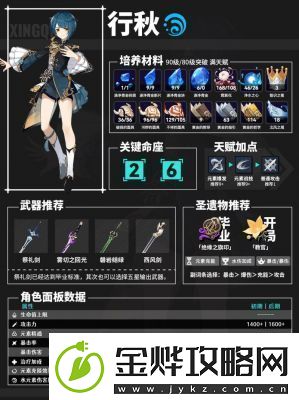 原神点秋香阵容搭配推荐:武器、圣遗物、组合攻略【完整攻略】