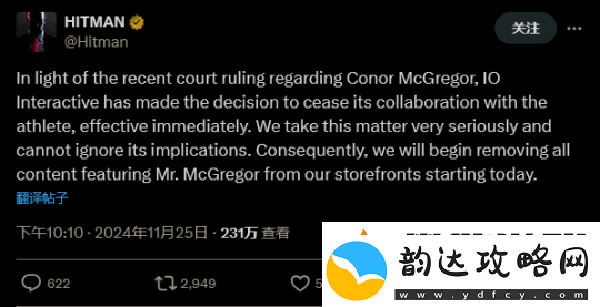 开发商IOI与杀手联动MMA拳击手终止合作